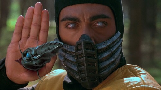 A shot featuring Scorpion from The Mortal Kombat movie.